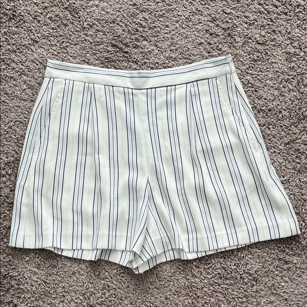 Ann Taylor White Striped Shorts